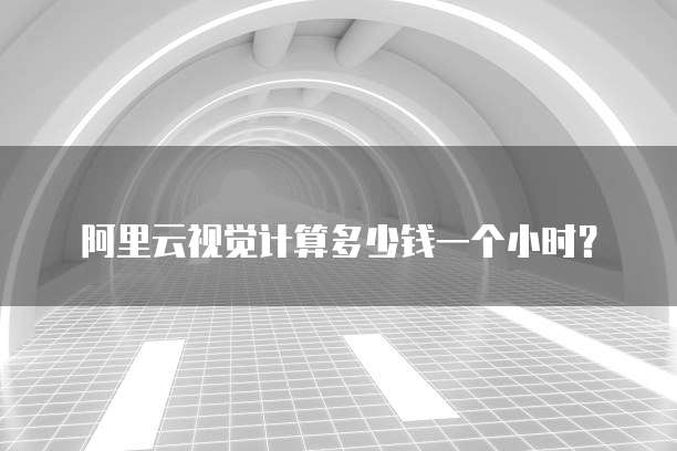 阿里云视觉计算多少钱一个小时?
