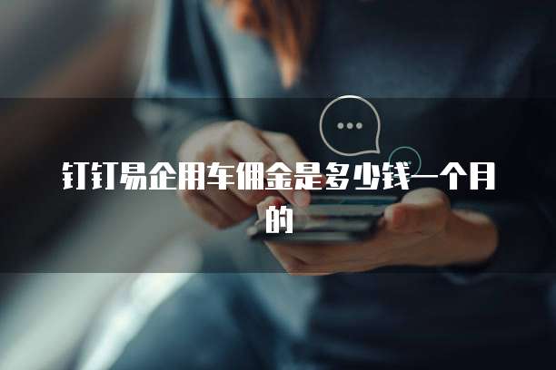 钉钉易企用车佣金是多少钱一个月的