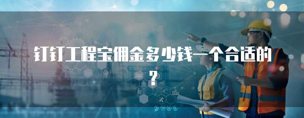 钉钉工程宝佣金多少钱一个合适的？