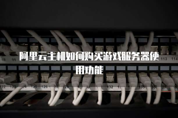 阿里云主机如何购买游戏服务器使用功能