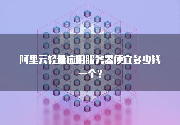 阿里云轻量应用服务器便宜多少钱一个?