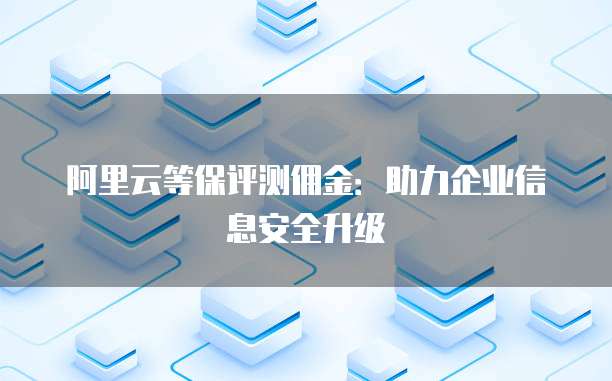 阿里云等保评测佣金：助力企业信息安全升级