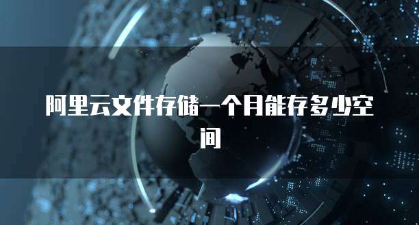 阿里云文件存储一个月能存多少空间