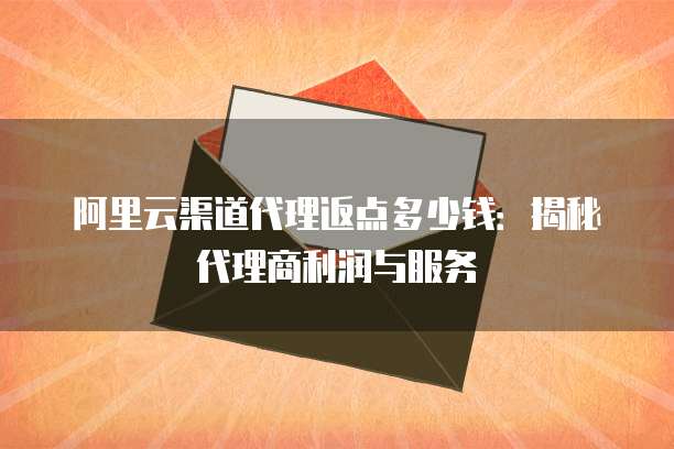 阿里云渠道代理返点多少钱:揭秘代理商利润与服务