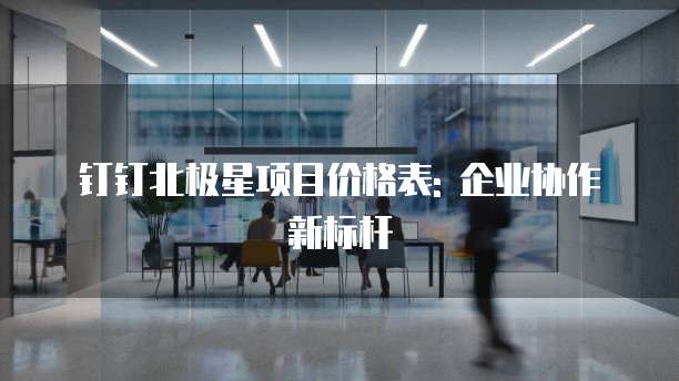 钉钉北极星项目价格表: 企业协作新标杆