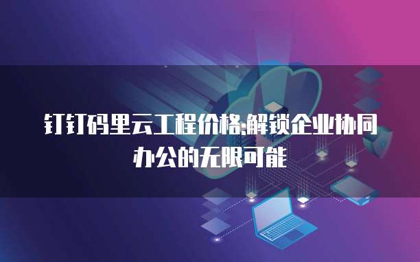 钉钉码里云工程价格:解锁企业协同办公的无限可能