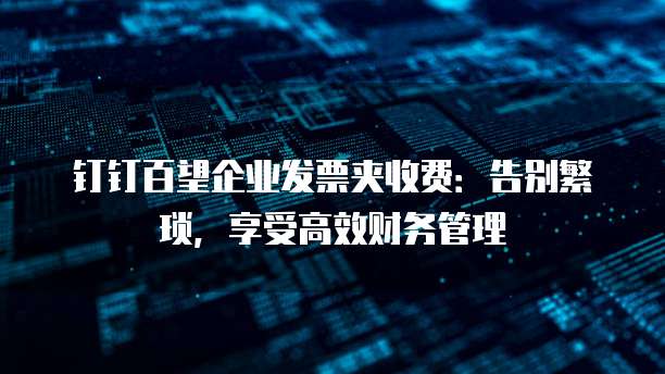 钉钉百望企业发票夹收费:告别繁琐,享受高效财务管理