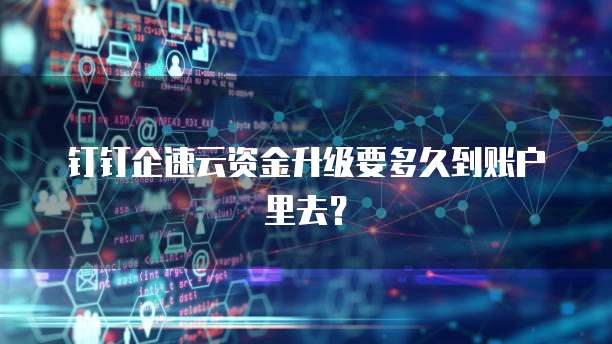 钉钉企速云资金升级要多久到账户里去?
