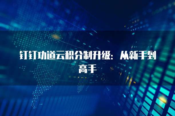 钉钉功道云积分制升级:从新手到高手