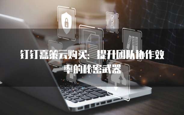 钉钉嘉策云购买:提升团队协作效率的秘密武器