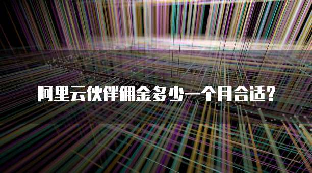 阿里云伙伴佣金多少一个月合适?