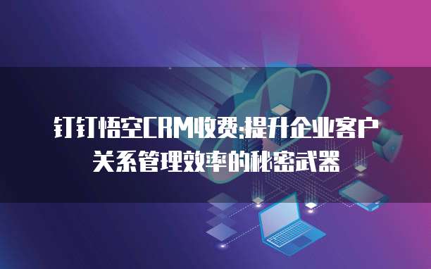 钉钉悟空CRM收费:提升企业客户关系管理效率的秘密武器