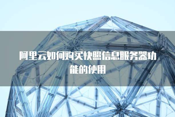 阿里云如何购买快照信息服务器功能的使用