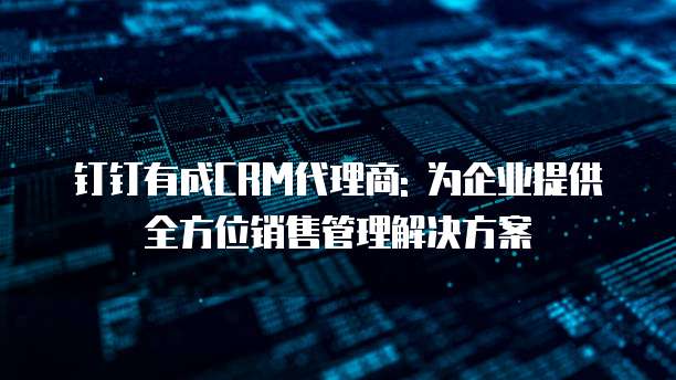 钉钉有成CRM代理商: 为企业提供全方位销售管理解决方案