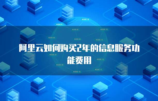 阿里云如何购买2年的信息服务功能费用