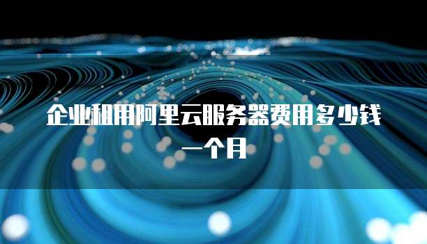企业租用阿里云服务器费用多少钱一个月