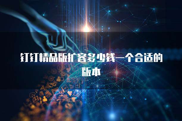 钉钉精品版扩容多少钱一个合适的版本