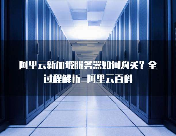 阿里云新加坡服务器如何购买?全过程解析_阿里云百科