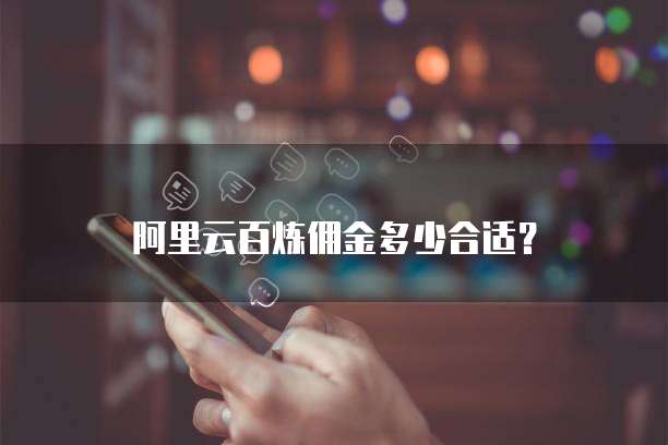阿里云百炼佣金多少合适？