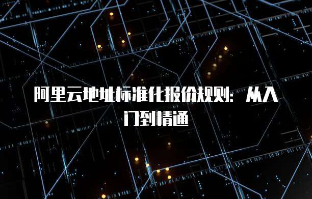 阿里云地址标准化报价规则:从入门到精通