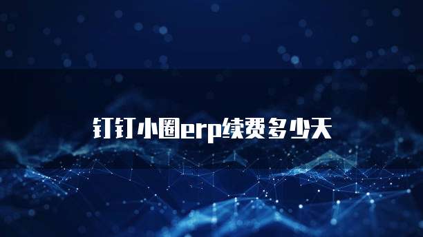 钉钉小圈erp续费多少天