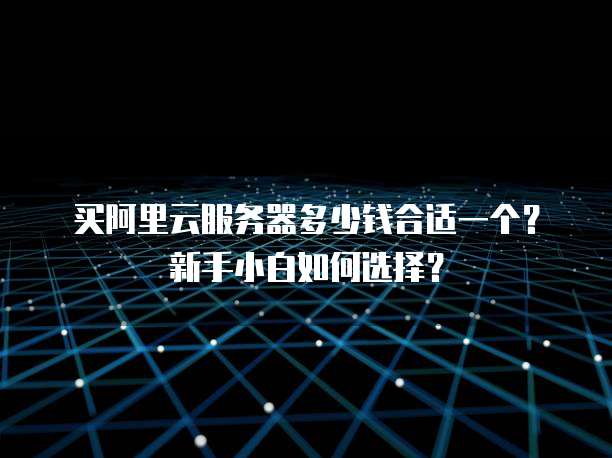买阿里云服务器多少钱合适一个?新手小白如何选择?