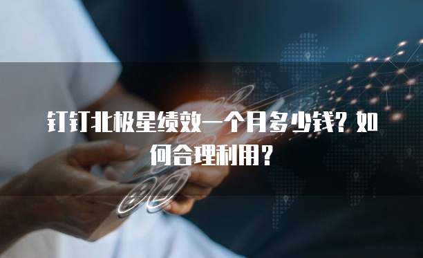 钉钉北极星绩效一个月多少钱?如何合理利用?
