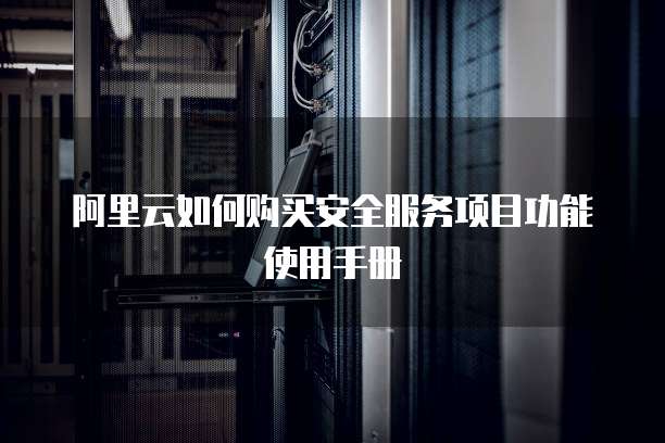 阿里云如何购买安全服务项目功能使用手册