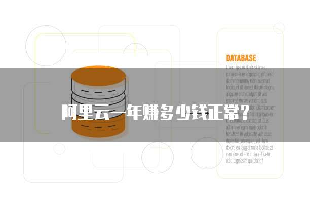 阿里云一年赚多少钱正常？
