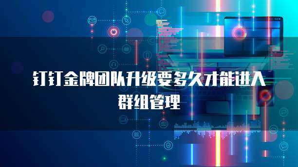 钉钉金牌团队升级要多久才能进入群组管理