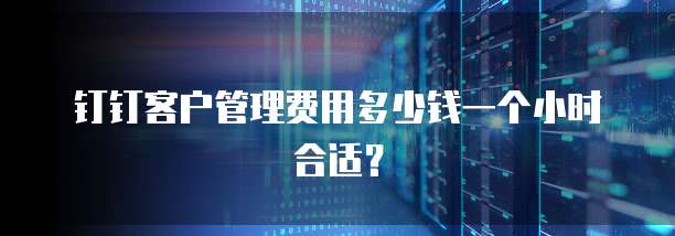 钉钉客户管理费用多少钱一个小时合适?