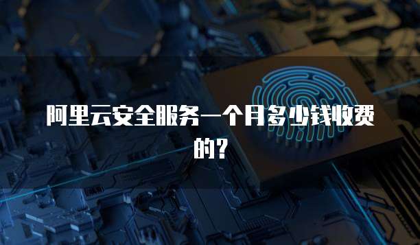 阿里云安全服务一个月多少钱收费的?