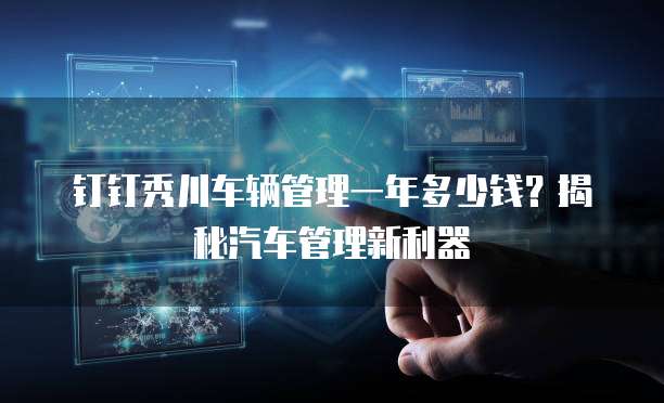 钉钉秀川车辆管理一年多少钱?揭秘汽车管理新利器