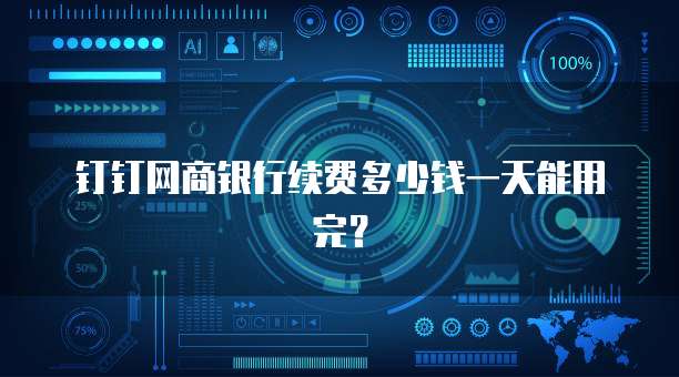 钉钉网商银行续费多少钱一天能用完?