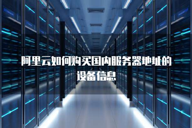 阿里云如何购买国内服务器地址的设备信息