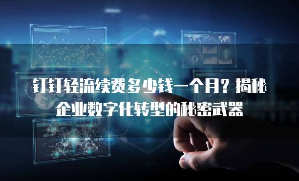 钉钉轻流续费多少钱一个月?揭秘企业数字化转型的秘密武器