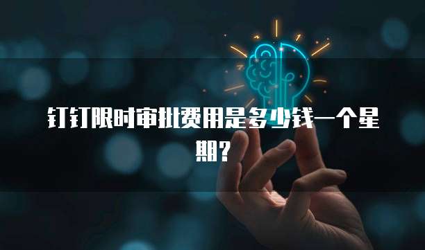 钉钉限时审批费用是多少钱一个星期?