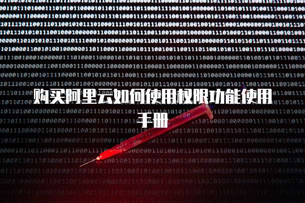 购买阿里云如何使用权限功能使用手册