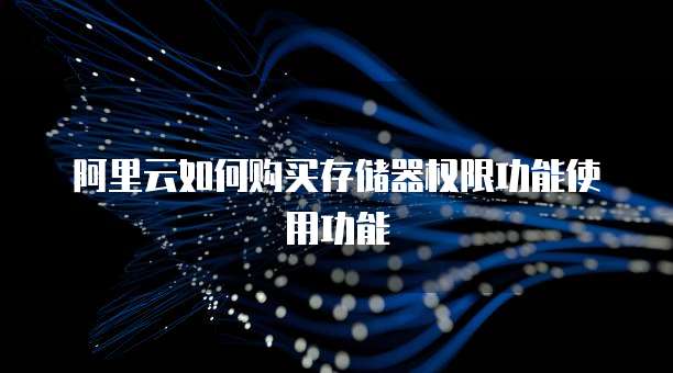 阿里云如何购买存储器权限功能使用功能
