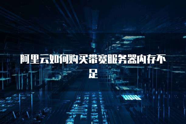 阿里云如何购买带宽服务器内存不足
