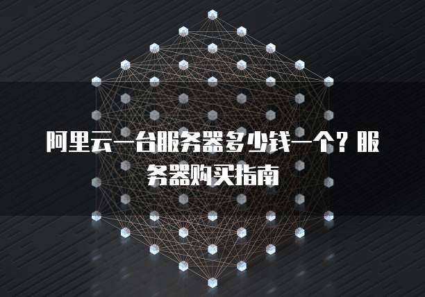 阿里云一台服务器多少钱一个?服务器购买指南