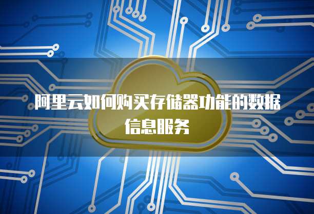 阿里云如何购买存储器功能的数据信息服务