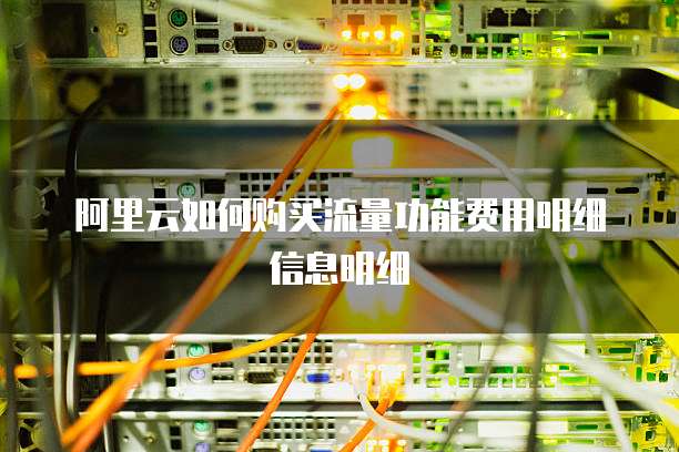 阿里云如何购买流量功能费用明细信息明细