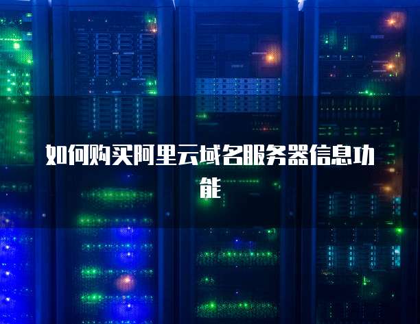 如何购买阿里云域名服务器信息功能