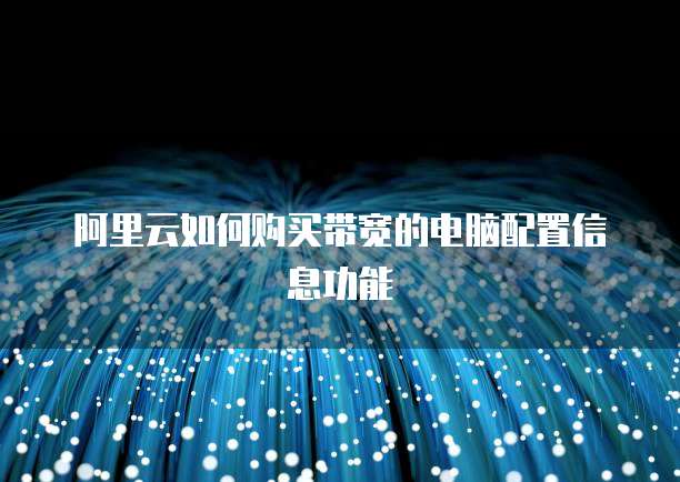 阿里云如何购买带宽的电脑配置信息功能