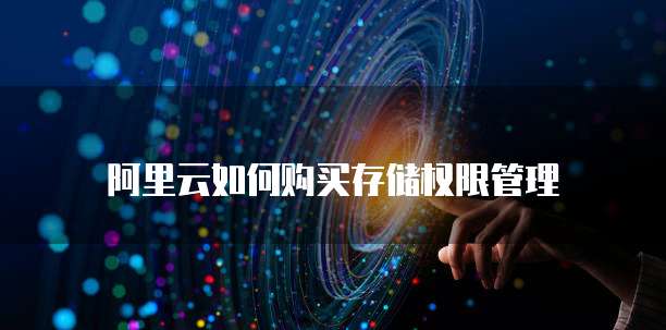 阿里云如何购买存储权限管理