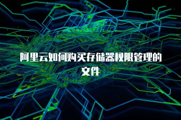 阿里云如何购买存储器权限管理的文件