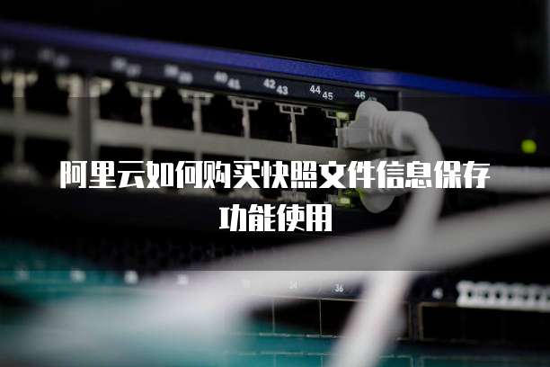 阿里云如何购买快照文件信息保存功能使用