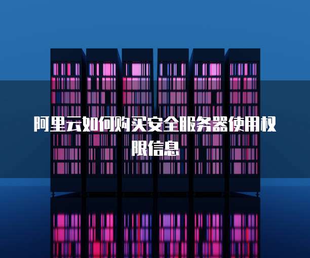 阿里云如何购买安全服务器使用权限信息