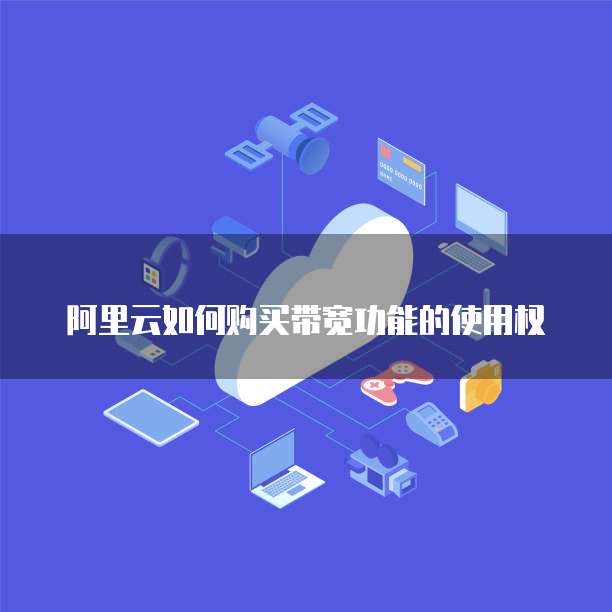 阿里云如何购买带宽功能的使用权